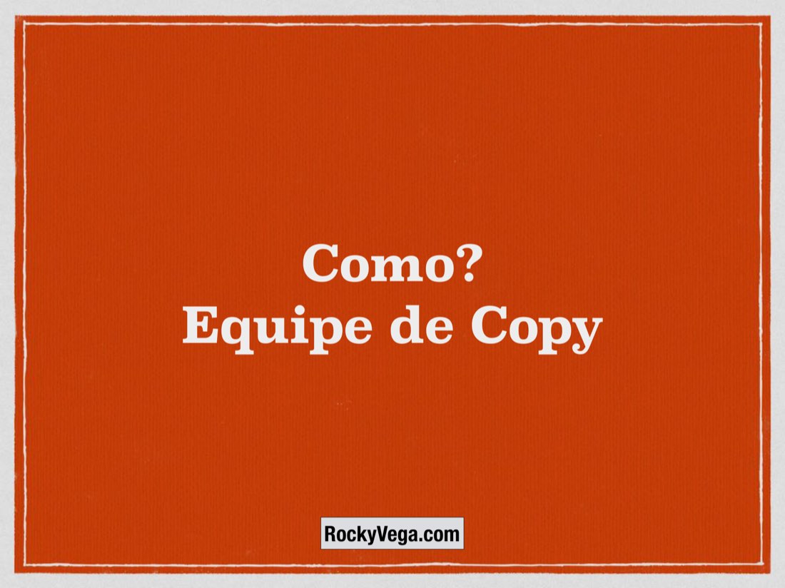 Orange slide: How? A copy team.
