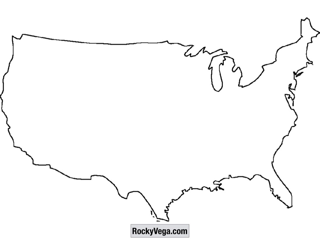 Map of the United States from a talk slide.